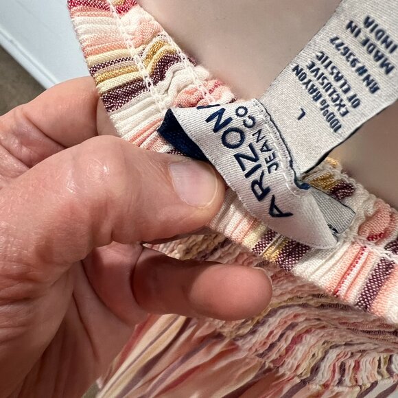 Arizona  Earth Toned Stripe Maxi Dress Size L - Picture 6 of 6